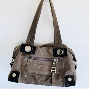 B. Makowsky Metallic Leather Hobo Shoulder Bag